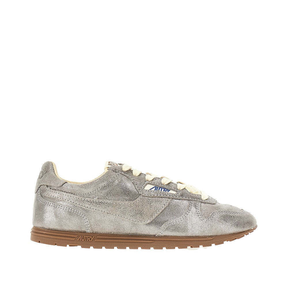 Autry Windspin Laminated Leather Sneakers